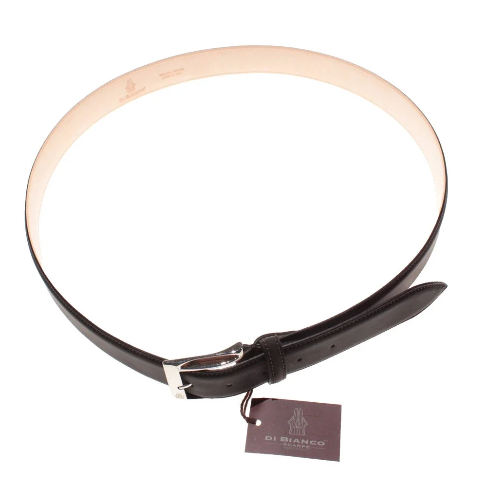 Di Bianco NWT Cut to Size Dress Belt In Solid Brown Leather One Size